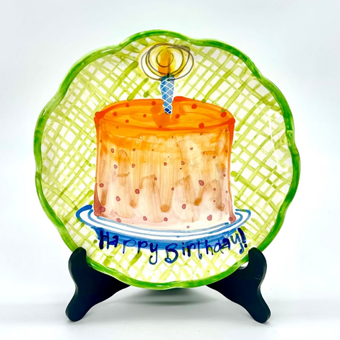 Orange Birthday Cake Plate