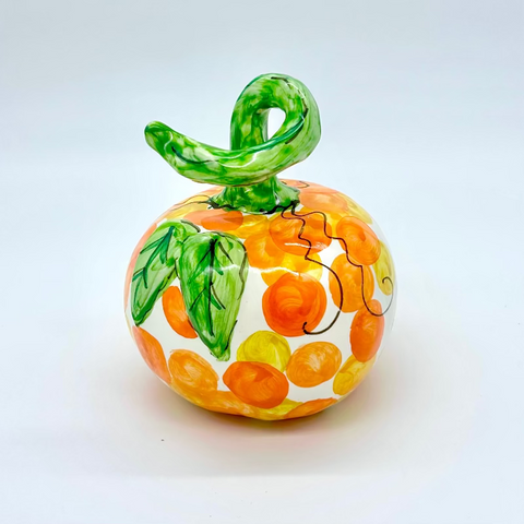 Small Orange Polka Dot 3d Pumpkin