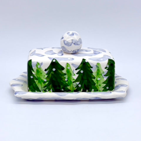 Snowy Trees Butter Dish