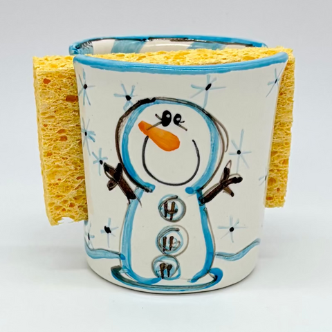 Blue Button Sponge Holder