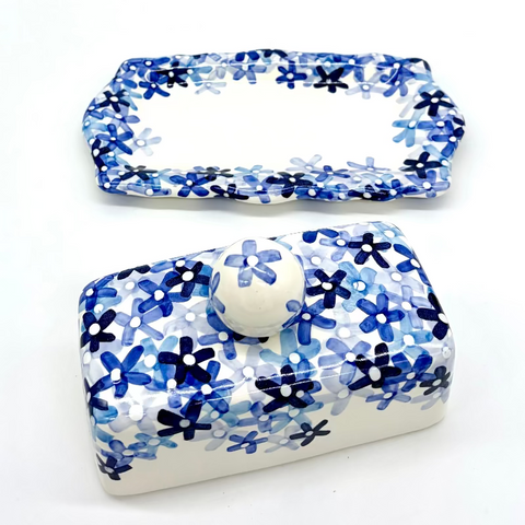 Little Blue Flowers Butter Dish