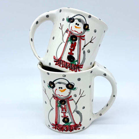 Buckeye Snowman Mugs