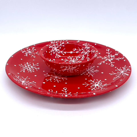 Red and White Snowflake Serving Bundle