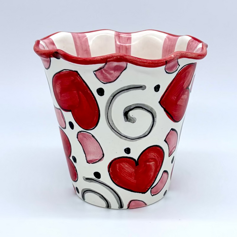 Confetti Hearts Flower Pot