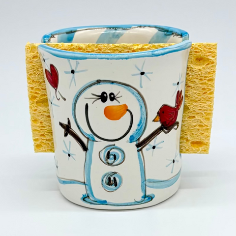 Blue Button Sponge Holder