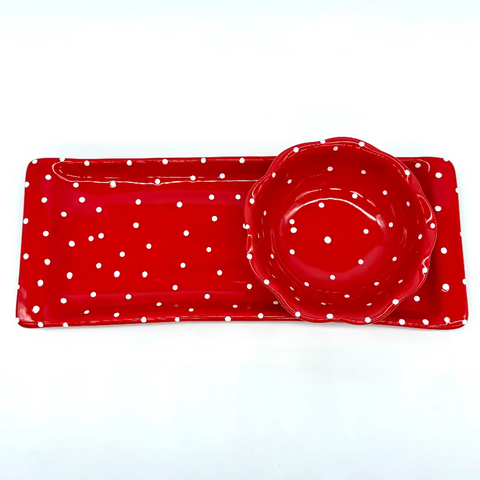 Red and White Dot Appetizer Bundle