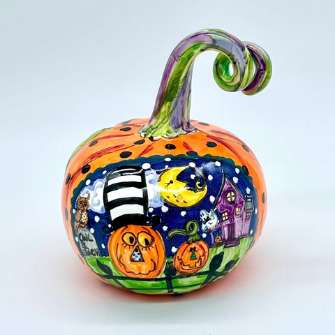 Small Halloween with Small Black Dots 3d Pumpkin