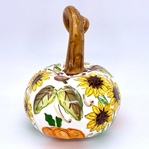 Medium Fall Frenzy with Tall Curly Stem 3d Pumpkin