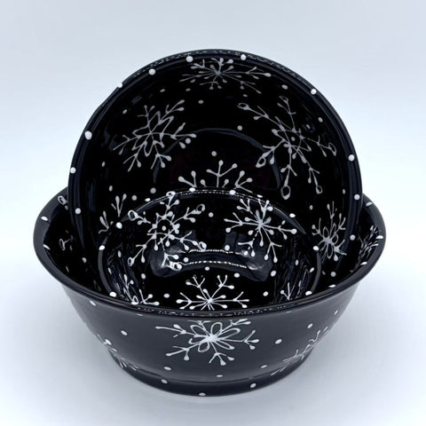 Black and White Snowflake Bowls