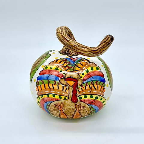 Small Turkey + Leaves 3d Pumpkin