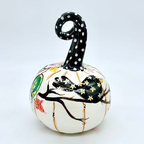 Small Colorful Crow 3d Pumpkin
