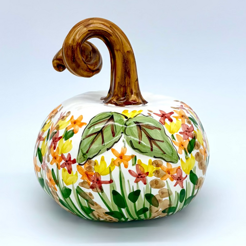 Medium Fall Flower Garden 3d Pumpkin