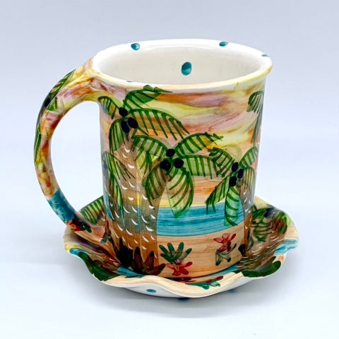 Tropical Sunset Mug and Saucer Bundle