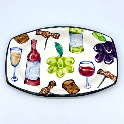 Wine Bottle Elliptical Plate