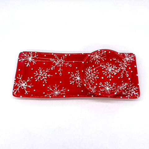 Red and White Snowflake Appetizer Bundle