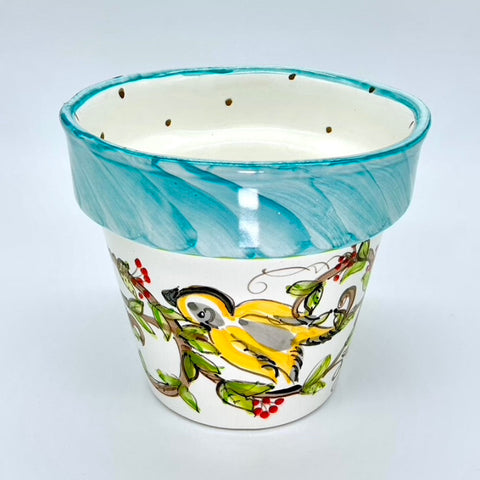 Kaye's Birds Medium Flower Pot