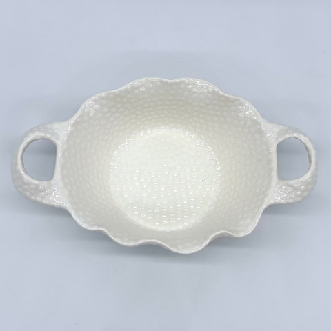 Swiss Dot Double Handled Basket