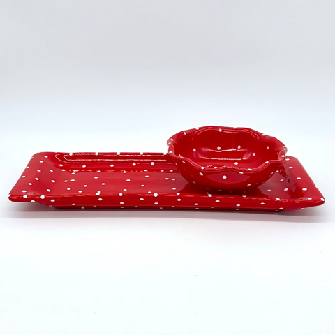 Red and White Dot Appetizer Bundle