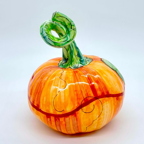 Medium Orange Swirl 3d Pumpkin