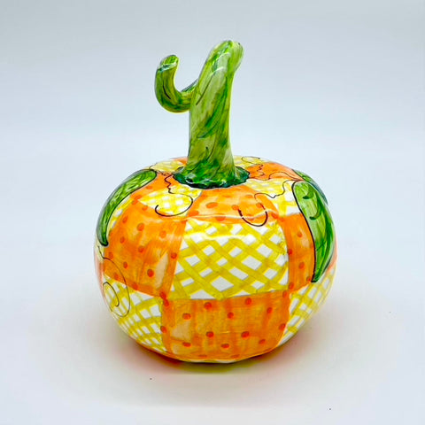 Small Orange Check 3d Pumpkin