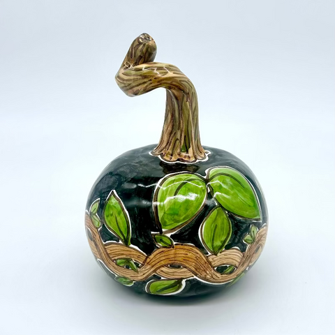 Small Black + Vines 3d Pumpkin