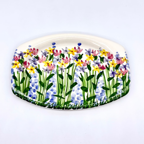 Flower Garden Elliptical Plate