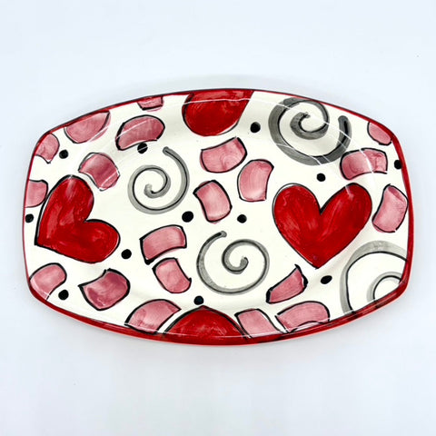 Confetti Hearts Elliptical Plate