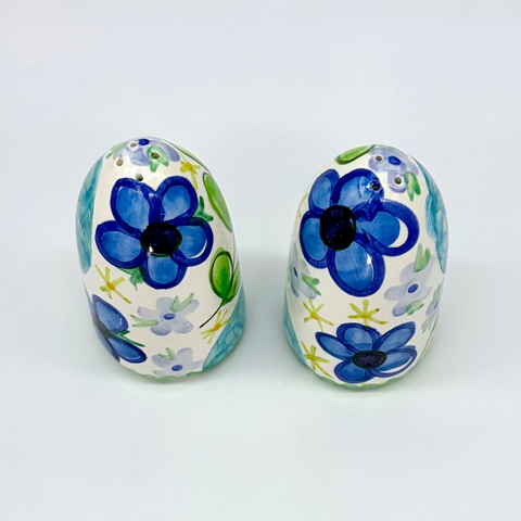 Blue Summer Dress Salt and Pepper Shakers