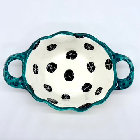 Julie Stripe Double Handled Basket