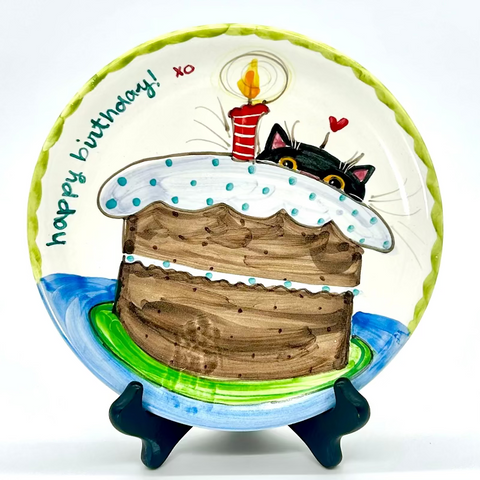 Cat Birthday Cake Plate