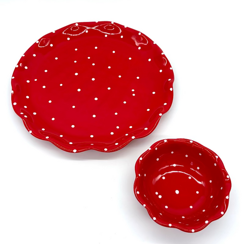 Red and White Dot Serving Bundle