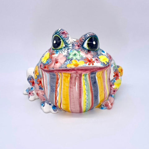 Soft Floral Large Garden Frog