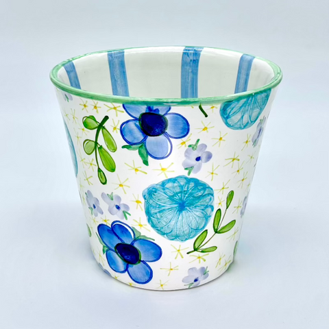 Blue Summer Dress Medium Flower Pot