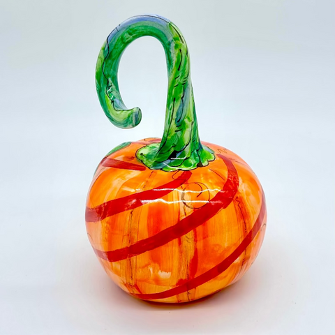 Small Orange Swirl 3d Pumpkin