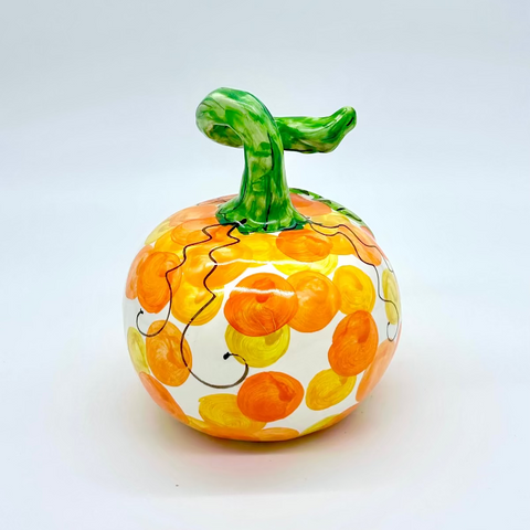 Small Orange Polka Dot 3d Pumpkin