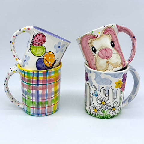 Spring Plaid Mugs