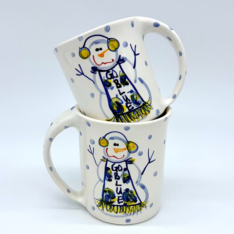 Go Blue Snowman Mugs
