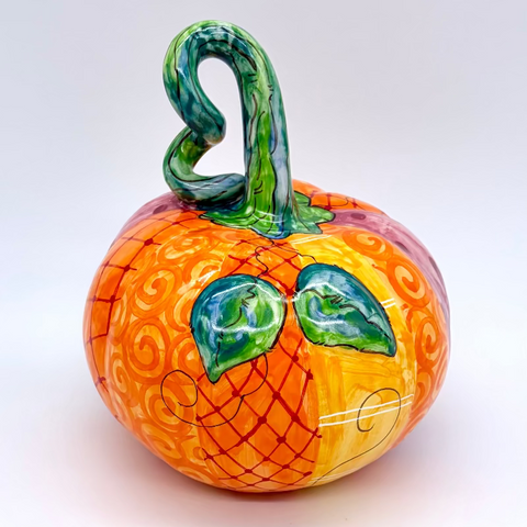 Medium Patchwork Pink Stripe 3d Pumpkin