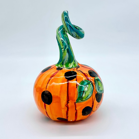 Small Halloween with Large Black Dots 3d Pumpkin