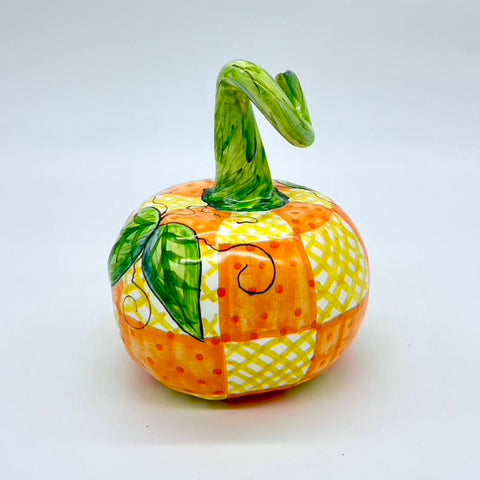 Small Orange Check 3d Pumpkin