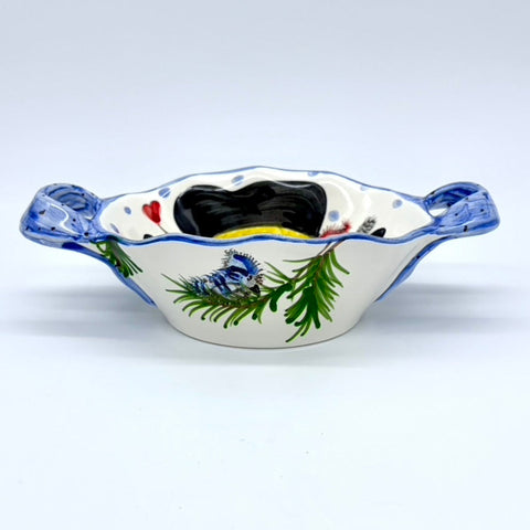 Feathered Friends Double Handled Basket