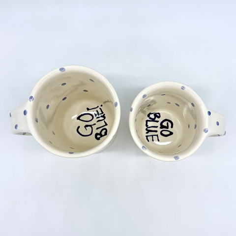 Go Blue Snowman Mugs