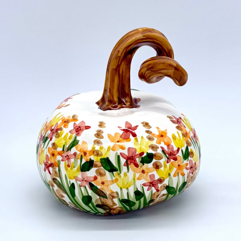 Medium Fall Flower Garden 3d Pumpkin
