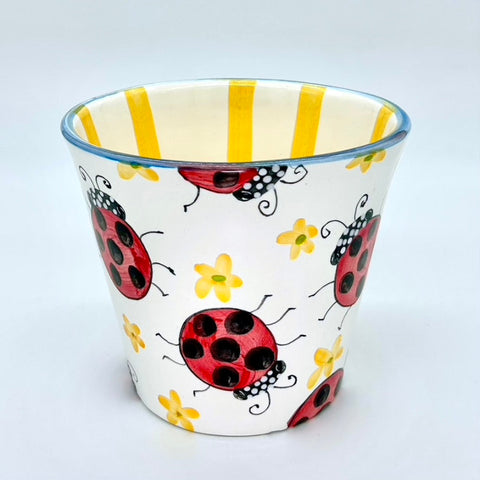 Lady Bugs Straight Edge Medium Flower Pot