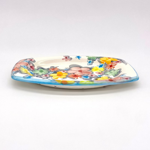 Soft Floral Elliptical Plate