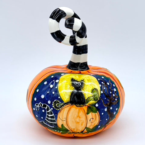 Medium Halloween Cat 3d Pumpkin