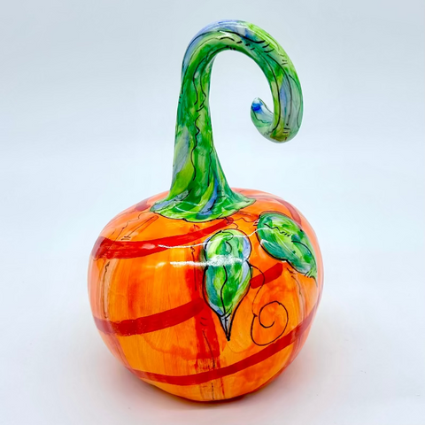 Small Orange Swirl 3d Pumpkin