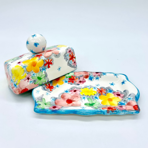 Soft Floral Butter Dish