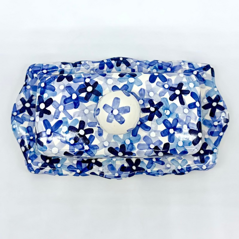 Little Blue Flowers Butter Dish