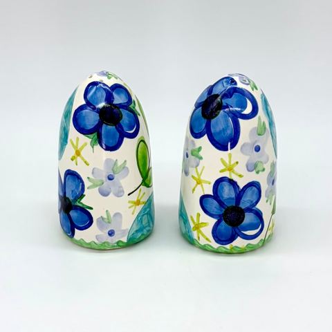 Blue Summer Dress Salt and Pepper Shakers